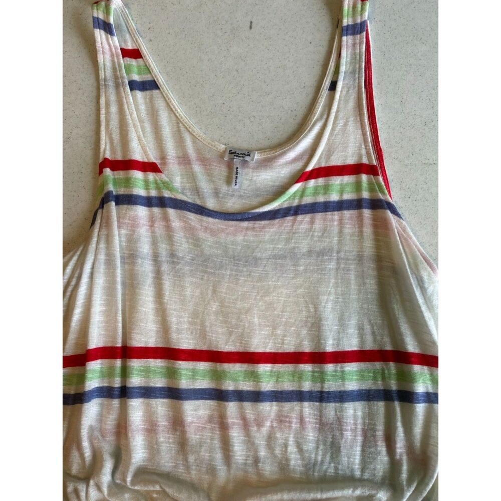 Splendid Sz M Long Striped Dress Side Slit Beachy Cruisewear Vacay - Picture 6 of 9